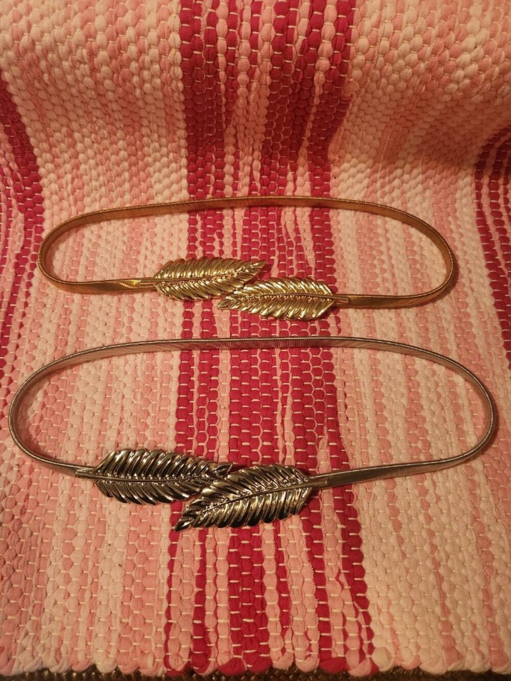 Womens Gold & Silver Elegant Strechy Leaf Belts